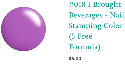 018 l Brought Beverages vernis à stamping - Ongles Elaine Lemay