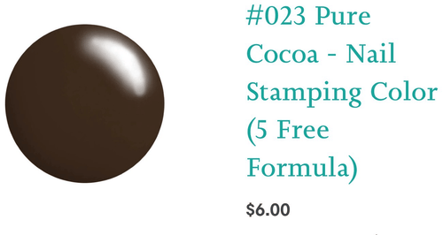 023 Pure Cocoa vernis Ă stamping - Ongles Elaine Lemay