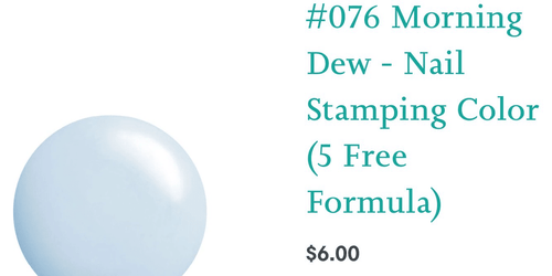 076 Morning Dew vernis à stamping - Ongles Elaine Lemay