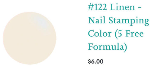 122 Linen vernis à stamping - Ongles Elaine Lemay