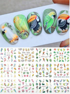 Water decals 12 motifs oiseaux tropicaux