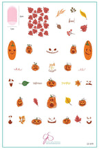 CJS-H-99 Watercolor Pumpkins - Ongles Elaine Lemay