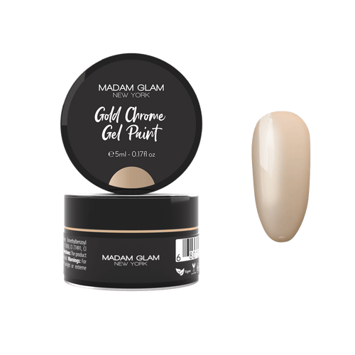 Gel paint Gold Chrome - Ongles Elaine Lemay