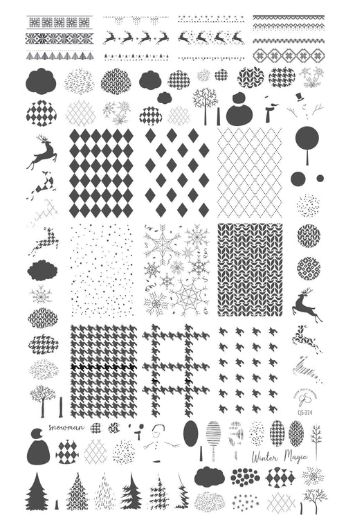 CJS-324 Patterned Winter - Ongles Elaine Lemay