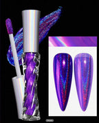 Poudre chromée Prune - Ongles Elaine Lemay