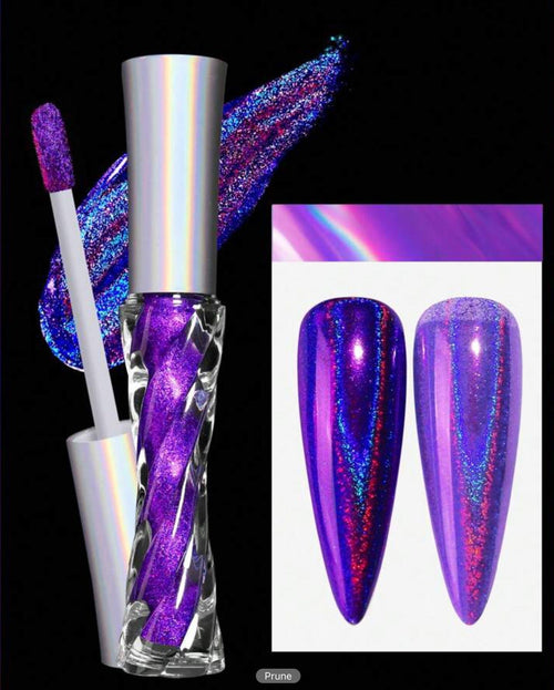 Poudre chromée Prune - Ongles Elaine Lemay