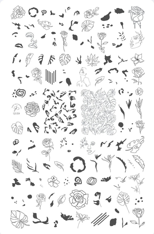 CJS-334 Artsy Line Art - Ongles Elaine Lemay