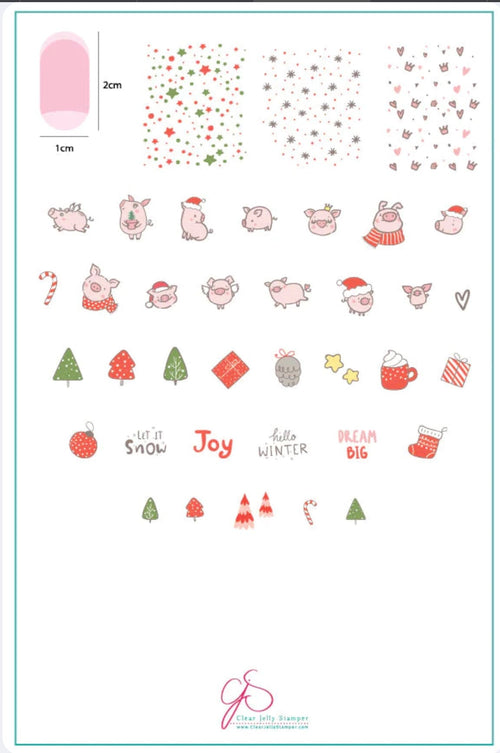 CJS-C-50 Piggy Christmas - Ongles Elaine Lemay