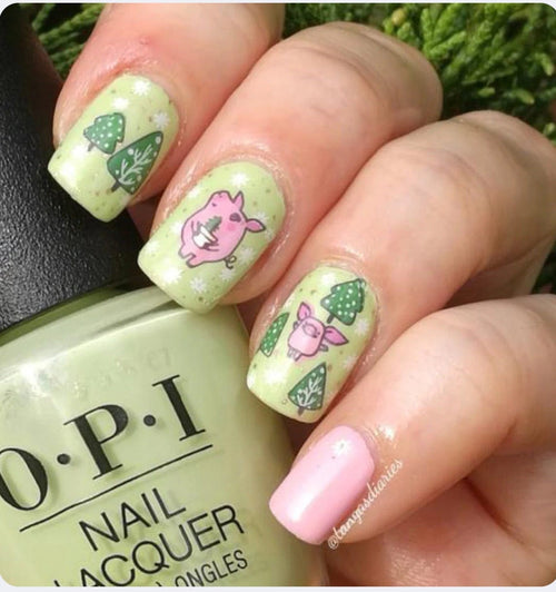 CJS-C-50 Piggy Christmas - Ongles Elaine Lemay