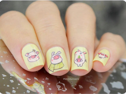 CJS-C-50 Piggy Christmas - Ongles Elaine Lemay