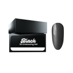Gel 3D embossé noir - Ongles Elaine Lemay