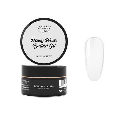 Builder Gel Milky White en pot 15g - Ongles Elaine Lemay