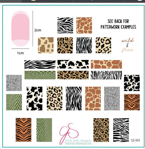 CJS-342 Animal Print Patchwork - Ongles Elaine Lemay