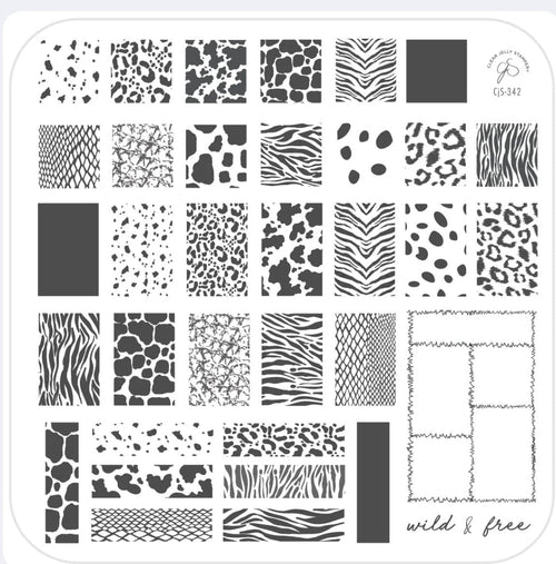CJS-342 Animal Print Patchwork - Ongles Elaine Lemay