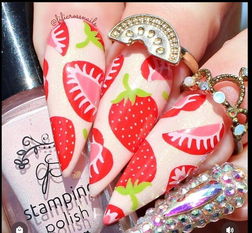 CJS-350 Straw-berry Sweet - Ongles Elaine Lemay
