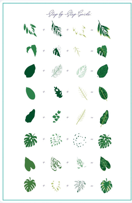 CJS-358 Tropical Leaves - Ongles Elaine Lemay