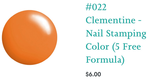 #022 Clementine vernis Ă  stamping - Ongles Elaine Lemay