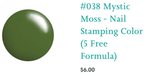 #038 Mystic Moss vernis à stamping - Ongles Elaine Lemay
