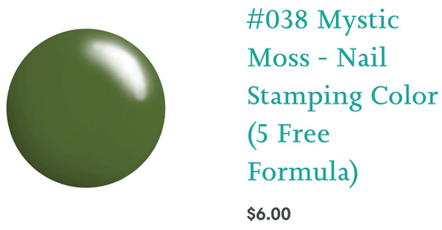 #038 Mystic Moss vernis à stamping - Ongles Elaine Lemay