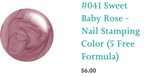 #041 Sweet Baby Rose vernis Ă  stamping - Ongles Elaine Lemay