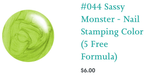#044 Sassy Monster vernis Ă  stamping - Ongles Elaine Lemay