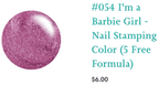 #054 I’m a Barbie Girl vernis à stamping - Ongles Elaine Lemay