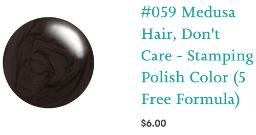 #059 Medusa Hair, Don’t Care vernis à Stamping - Ongles Elaine Lemay