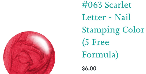 #063 Scarlet Letter vernis à stamping - Ongles Elaine Lemay
