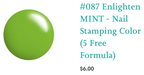 #087 Enlighten mint vernis à stamping - Ongles Elaine Lemay