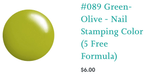 #089 Green Olive vernis à stamping - Ongles Elaine Lemay