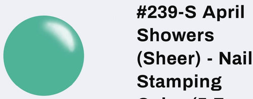 #239-S April Showers (sheer) vernis à stamping - Ongles Elaine Lemay