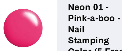 #N01 Pink-a-boo neon vernis à stamping - Ongles Elaine Lemay