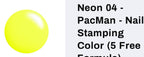 #N04 PacMan neon  vernis Ă  stamping - Ongles Elaine Lemay