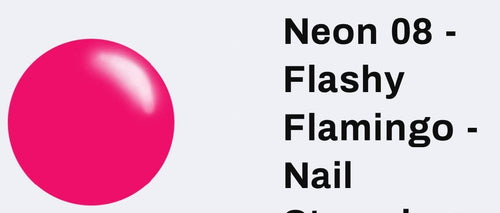 #N08 Flashy Flamingo neon vernis Ă  Stamping - Ongles Elaine Lemay