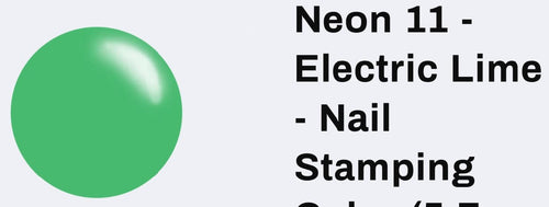 #N11 Electric Lime neon vernis à stamping - Ongles Elaine Lemay