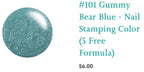 #101 Gummy Bear Blue vernis Ă  stamping - Ongles Elaine Lemay