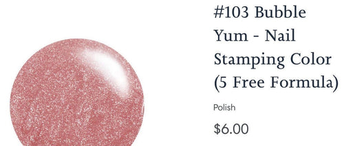 #103 Bubble Yum vernis Ă  stamping - Ongles Elaine Lemay