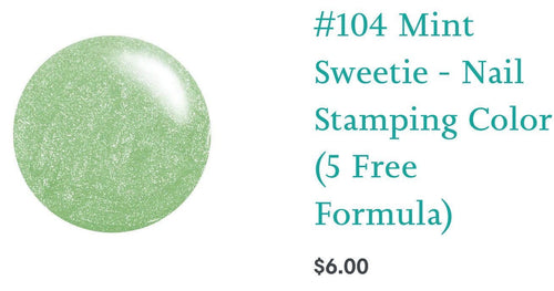 #104 Mint Sweetie vernis Ă  stamping - Ongles Elaine Lemay