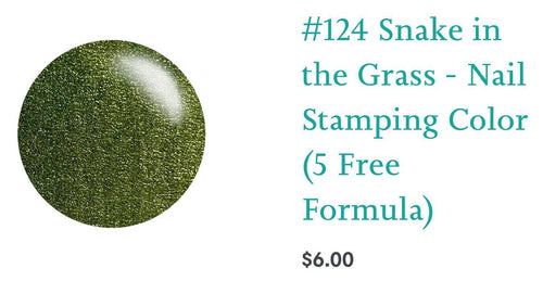 #124 Snake in the Grass vernis à stamping - Ongles Elaine Lemay