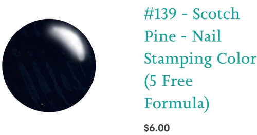 #139 Scotch Pine vernis à stamping - Ongles Elaine Lemay