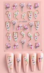 Collant fleurs 3D - Ongles Elaine Lemay