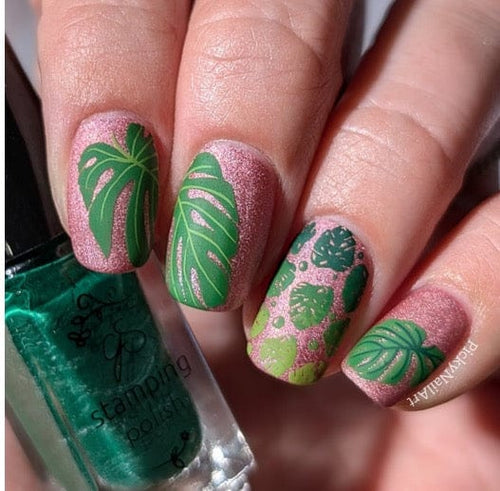 CJS-357 Lush Leaves - Ongles Elaine Lemay