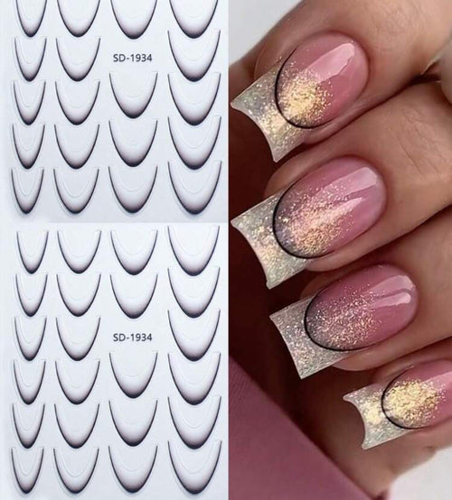 Collant manucure française noir - Ongles Elaine Lemay