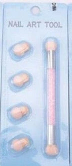 Baton éponges avec rechange rose - Ongles Elaine Lemay