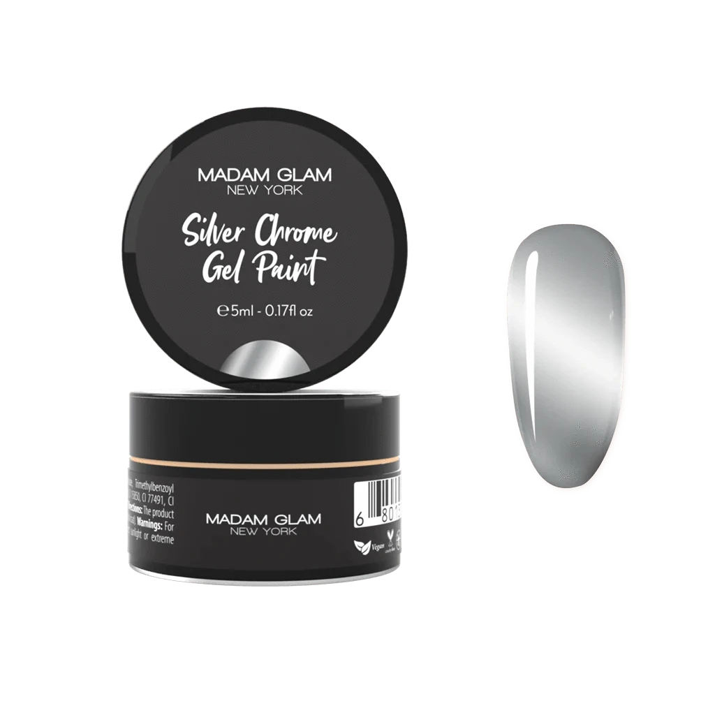 Gel Paint Silver Chrome - Ongles Elaine Lemay