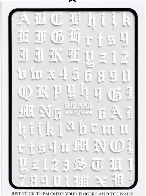 Alphabet blanc - Ongles Elaine Lemay