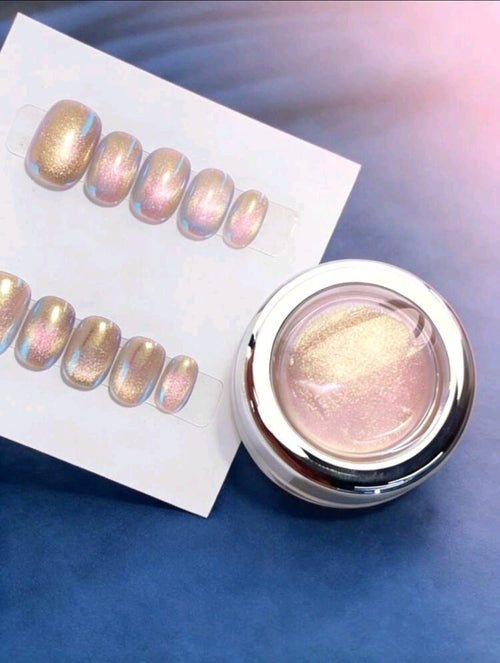 Chrome Aurora Holographique - Ongles Elaine Lemay