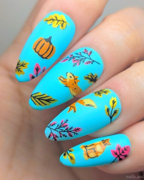 CJS-148 Autumn Acorns - Ongles Elaine Lemay