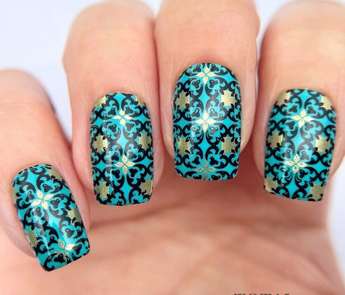 CJS-338 Full nail FAB - Blissful Baroque - Ongles Elaine Lemay