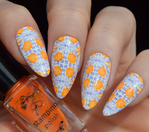 CJS-361 Full Nail Fab - Floral Mosaic - Ongles Elaine Lemay